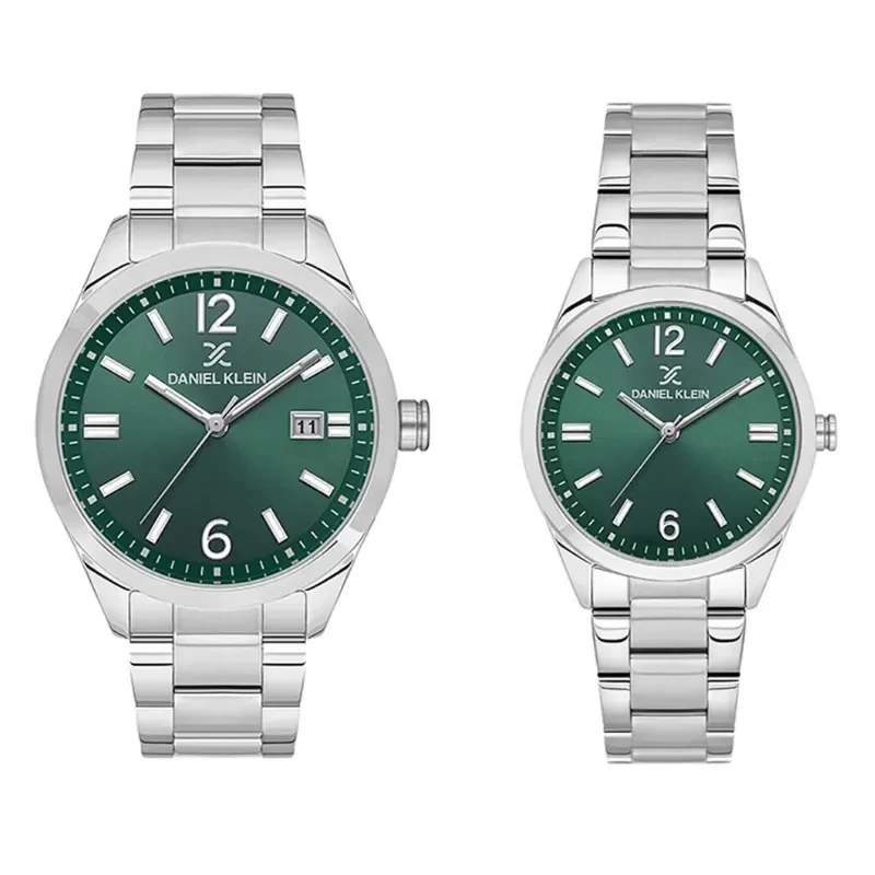 Daniel Klein Green Dial Couple Watch Set- DK.1.13753-4